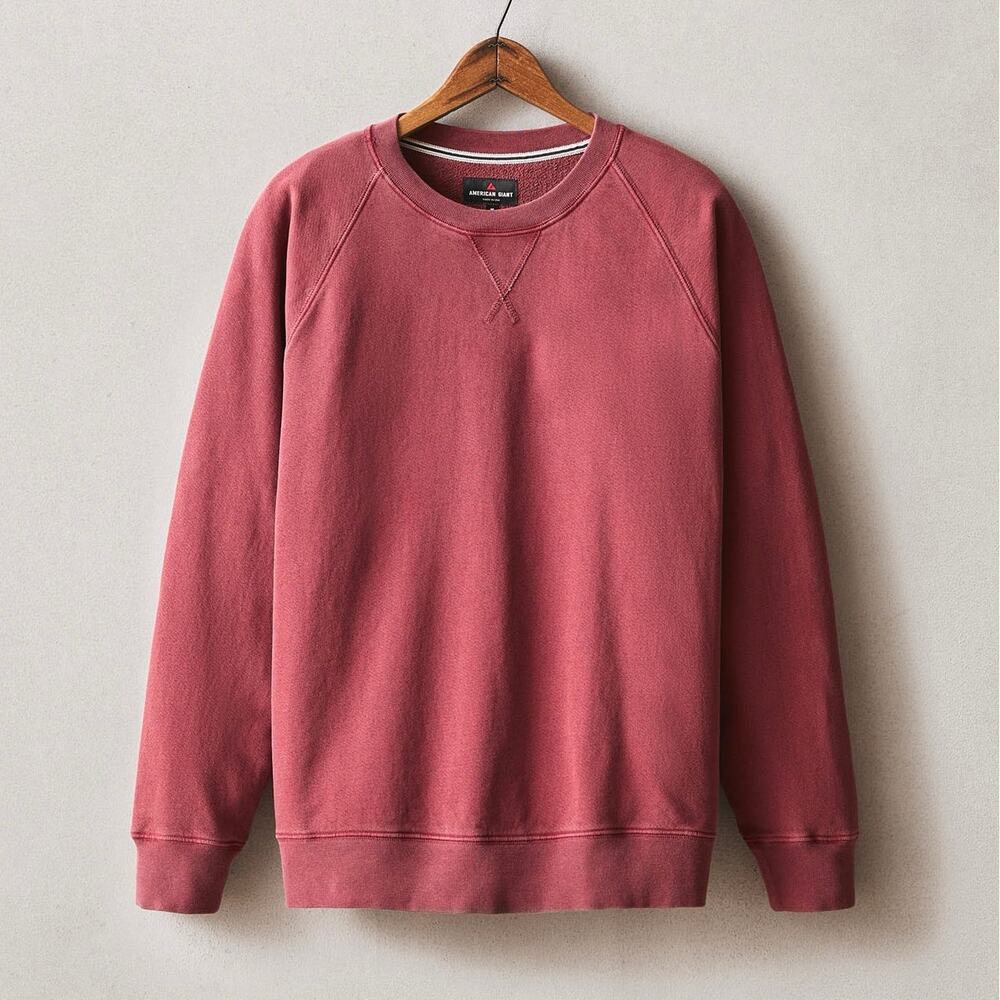 NWOT American Giant Men's Relaxed French Terry Crew Sweatshirt Syrah Red Medium